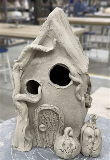 Creating a Spooky Pottery Haunted House