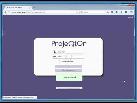 ProjeQtOr - logging in, creating/deleting projects