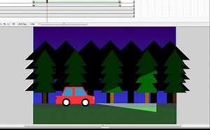 flash制作汽车晚上开灯效果