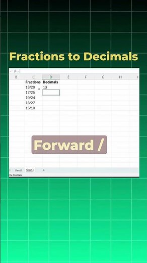 The Easiest Way to Convert Fractions to Decimals in Excel!
