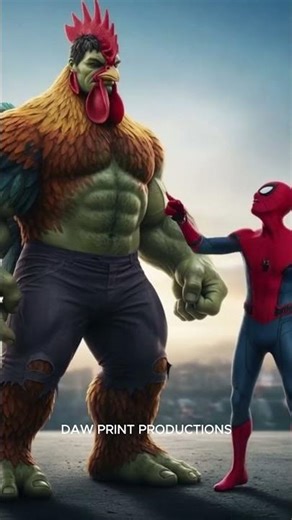 Hulk & Spider-Man Transformed into Penguin & Rooster – Epic Superhero Crossover #hulk #spiderman