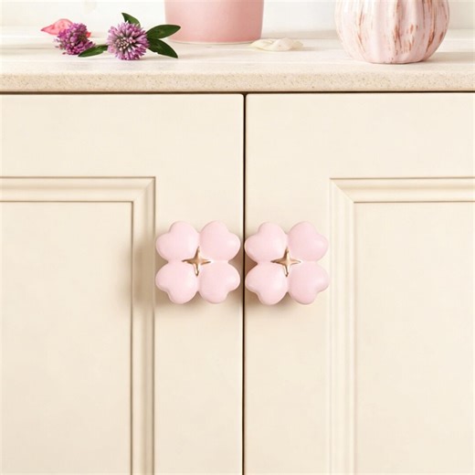 Four-leaf Clover Knobs, Matte Ceramic Knobs, Decorative Cabinet Knob - Etsy