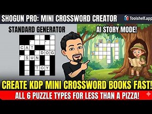 Create KDP Mini Crossword Books Fast: Shogun Pro Generator (AI Story Mode!)