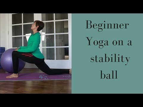 BEGINNER YOGA BALL STRETCHES | STABILITY or [ SWISS BALL YOGA ] 13 Min Yoga with Ursula