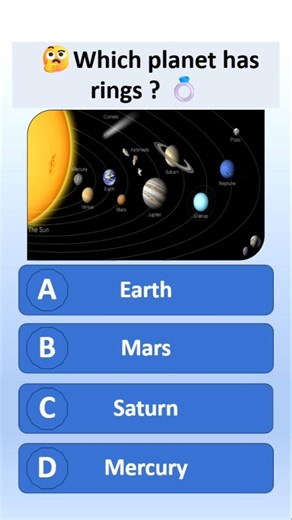 Which Planet Has Rings? 🪐 | GK Quiz #quiz #solarsystem #science #Saturn #facts #astroscience #solar