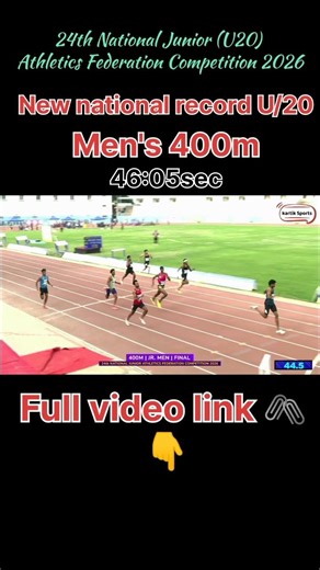 U/20 400m National Record Shattered #athletics #shorts #sports