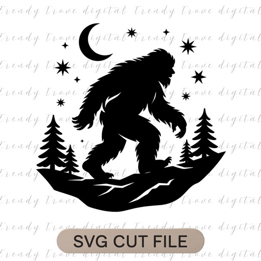 Bigfoot SVG Cut File: Forest Silhouette Design (digital Download) - Etsy UK