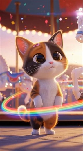 Cat’s Magical Carousel Ride 🎠🌈 | The Happiest Spin Ever!