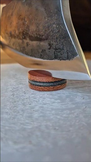Making a handmade leather bead with a carving axe by ‪@ForgedSteelTools‬ #leathercraft #leather