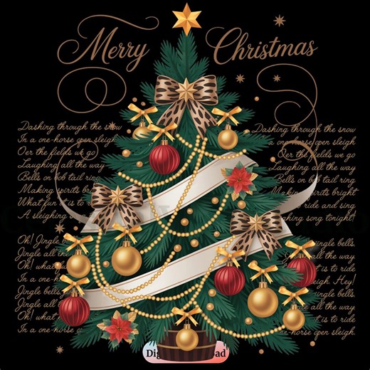 Vintage Leopard Print Christmas Tree PNG