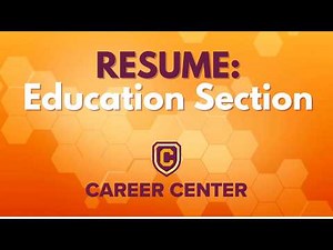 Resume: Education Section