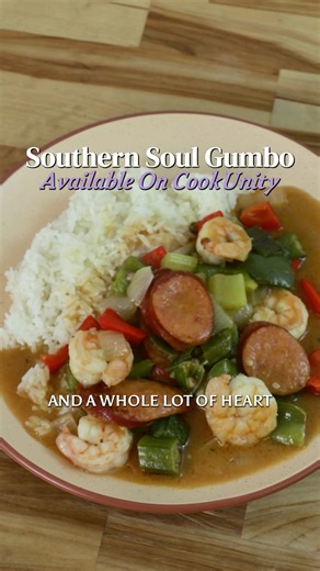 This Gumbo's got roots, and a whole lot of heart! Southern soul straight from the pot, right to your spoon. And listen, I get it - Your grandma’s gumbo is sacred. This one… is just how I make mine. Gumbo is the ultimate melting pot - shaped by African okra, French roux, Choctaw filé powder, and layers of influence from German, Spanish, Italian, and beyond. My Southern Soul Gumbo (available on @CookUnity) stays true to tradition. Loaded with tender shrimp, spicy andouille sausage, veggies, rice, 