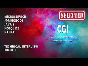 SELECTED | CGI | Java microservice spring boot real time interview | Real time interview