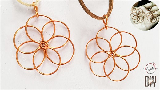 Making simple pendant with wire | Flower pendant