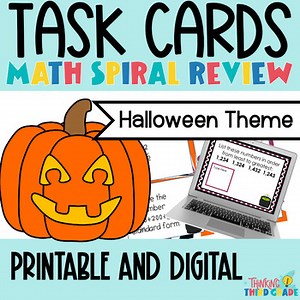 Halloween Math Task Cards | Printable and Digital Bundle | Math Centers