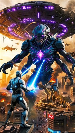 ALIEN INVADER ATTACKS EARTH 👽🔥 | Giant Alien vs Superhero | Epic AI Battle