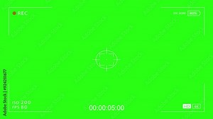 Video Recording frame layout viewfinder, mirrorless cam viewfinder frame animation, Video Camera Recording Screen Green Screen Background HD Animation. retro camcorder recording screen.