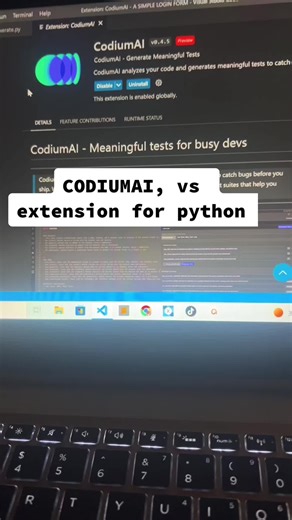 Finally, one of the best extension for Python codes! Visit codium.Ai for more info on this powerful Ai extension #python #codes #programming #programmer