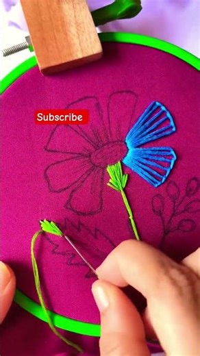 beautiful hand embroidery flower designs #shorts #embroidery