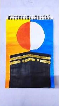 “Sun & Moon Over the Holy Kaaba – Spiritual Acrylic Art” 🕋#art #artshorts #shorts