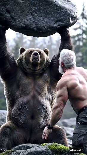 Bear Workout Just Like a Gorilla with a Gym Instructor 💪 #workout #gym #bear #shorts
