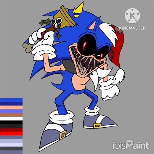 Sonic.EXE drawing(christmas version) #art #speedpaint #christmas #spooky #sonicthehedgehog