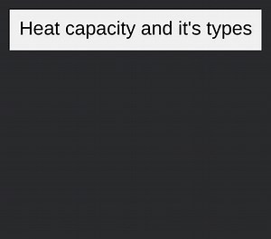 Heat capacity and it's types... | Filo