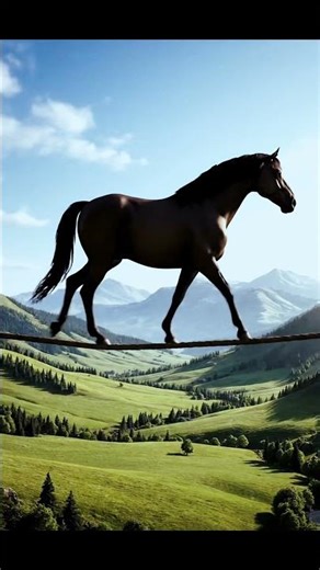 Unbelievable! 🐎 Horse Walking on a Rope 🎪 | Amazing Circus Act #Shorts