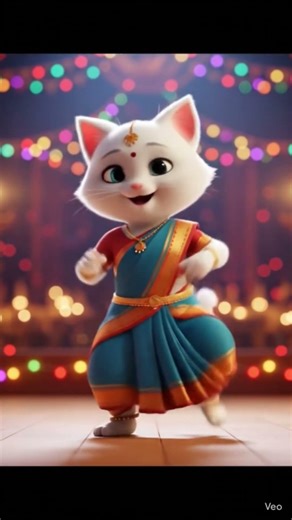 Saree Pehni Pyari Billi Ka Cute Dance 🐱💃 | 3D Animated Pixar Style