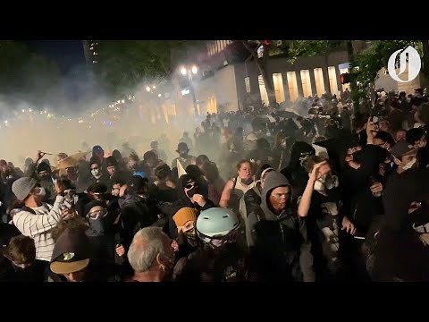Tear gas deployed over hundreds of protesters in downtown Portland