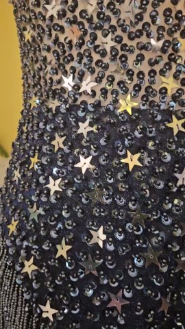 Starry Midnight Beaded Fringe Bodysuit | Hand-embellished Blue Rhinestone Stars Bodysuit | Luxury Concert & Performance Outfit - Etsy