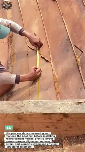 measuring and marking boat hull before reinforcement frame installation | accurate layout process