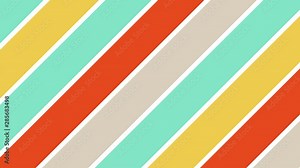 Graphic 2D video pattern with diagonal bars moving to the lower right, composed of multicolored texture shapes, in 4K 16: 9 format.