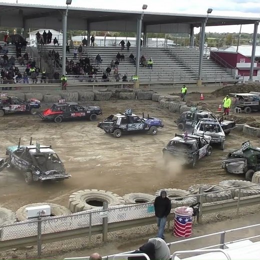 Big Hits Everywhere! Full Size Demolition Derby Action #demo #carracing #ford #chevy #destruction