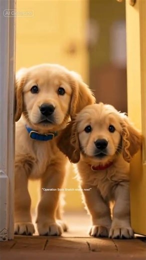 “Laundry Day: Golden Retriever vs. The Sock Bandits”
