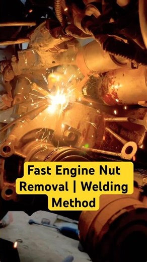 How to Remove a Broken Engine Nut Quick Welding Method Broken Engine Nut Removal Easy Welding Trick