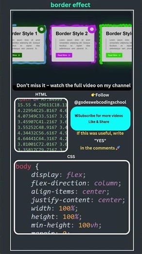 SVG Animation Tutorial | Insane Border Effect 😱 | #svganimation #javascript #godeswebcodingschool