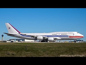 (4K) Korean Air Force One Boeing 747-8i Arrival + Departure | Toronto Pearson Int'l