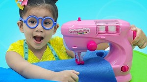 5.9M views · 122K reactions | Suri Pretend Play w- Toy Sewing Machine & Princess Dress Shop Kid Toys | Kids Play | Facebook