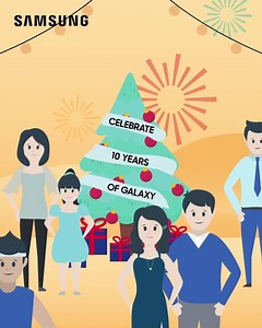 Celebrate 10 years of Galaxy with us this Christmas season. Give the gift of a connected Galaxy to your loved ones! Soon. Learn more: spr.ly/SamsungMerrierChristmasGifts-Mobile | Samsung