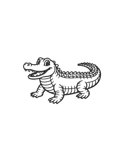 Alligator Outline Machine Embroidery File Download | 8 Sizes - Etsy