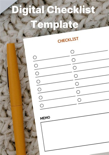 Digital Checklist Template/productivity Planner/digital Download - Etsy