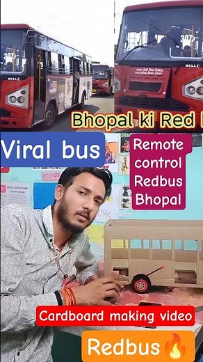 Remote Control Red Bus 🚍 Bhopal Ki RedBus Cardboard Se Banai | DIY RC Bus Making Powerful RC Build
