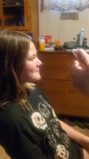 she almost 🐔 out! she told me I couldn't post on fb...neva said anything about tiktok. ha #teensarehard #sassy #healthadepopit #piercing #teen #grief