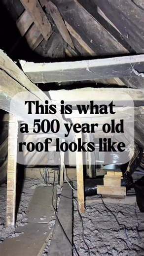 Scott Enders on Instagram: "Up until roughly the mid-1500s, people generally lived in a space that was open to the roof, known as the hall, with a fire burning on the floor. This was how the building was heated, and the smoke from the fire would rise up into the roof and blacken the timbers. These buildings were known as hall houses. This building here is a hall house that later had a chimney inserted, meaning the hall no longer needed to be open to the roof and a floor was subsequently added. T