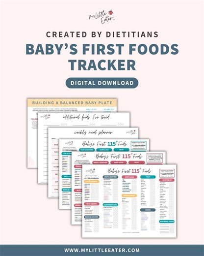Baby Food Tracker Printable | Baby Led Weaning Log | First Foods Checklist | Pediatric Dietitian Approved - Etsy