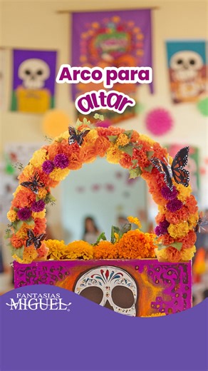 Fantasias Miguel on Instagram: "Hoy te enseñamos cómo hacer un arco para tu altar de Día de Muertos. 🏵🕯 . . . . #floresdecempasuchil #arcodecempasuchil #altardiademuertos #manudalidadesfaciles #fantasiasmiguel #cempasuchilpapel #ideasaltares #ofrendadiademuertos"
