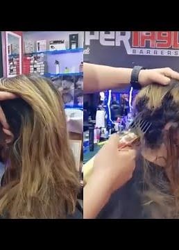 Girl Gets Her Head Shaved In Barbershop | Woman Headshave
