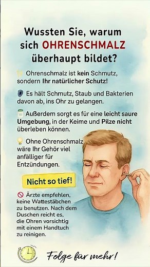Wussten Sie, warum sich Ohrenschmalz überhaupt bildet?
