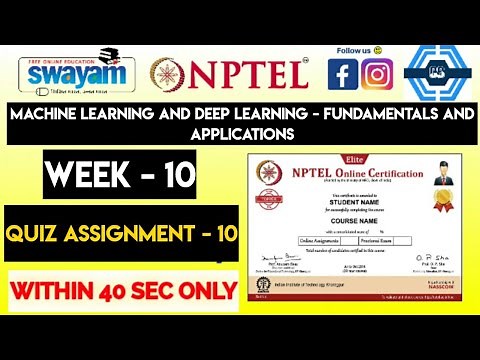Machine Learning And Deep Learning - Fundamentals And Applications Week 10 Quiz Assignment Solution